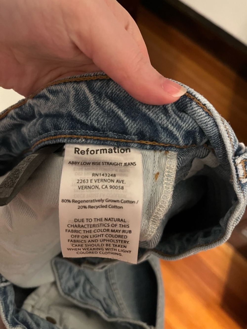 Reformation Light Wash Straight Leg Jeans - Picture 6 of 6